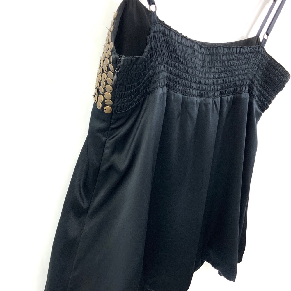 ♻️DONATED 2026♻️ GIANNI BINI Black Silk Camisole Tank Medium Size 8 Silk Tank - Picture 5 of 7